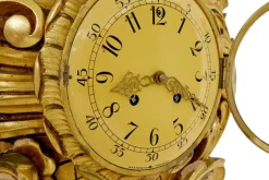 Pamono Mid-Century Modern Rococo Revival Carved Gilt Clock from Westerstrand, 1950s><noscript><img width=