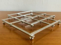 Pamono Mid-Century Modern Silver Plated Extending Trivet by Jacques Adnet, 1950s> Dinnerware Accessories