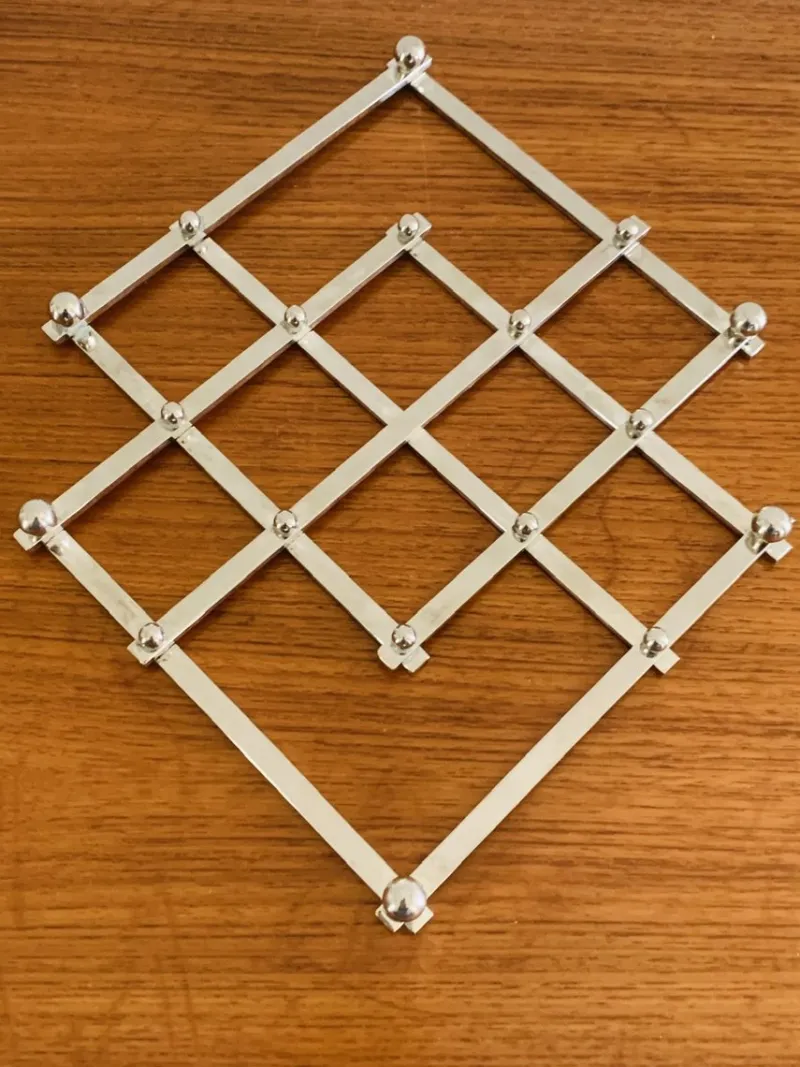 Pamono Mid-Century Modern Silver Plated Extending Trivet by Jacques Adnet, 1950s> Dinnerware Accessories