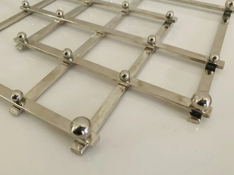 Pamono Mid-Century Modern Silver Plated Extending Trivet by Jacques Adnet, 1950s> Dinnerware Accessories
