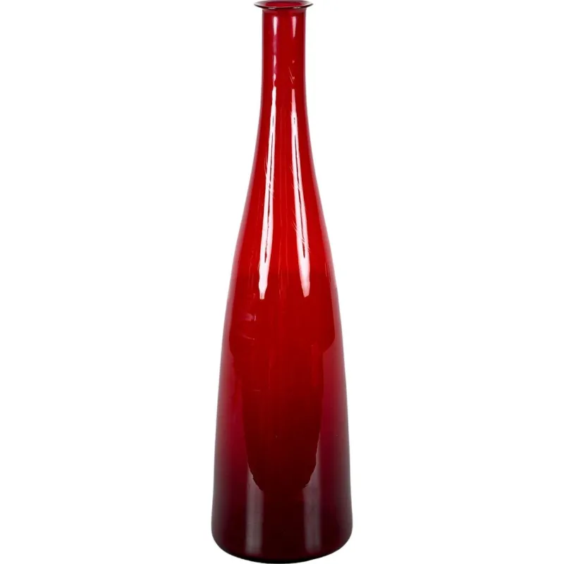 New Pamono Mid-Century Modern Smoked Ruby Red Blown Murano Glass Bottle, Italy, 1970s