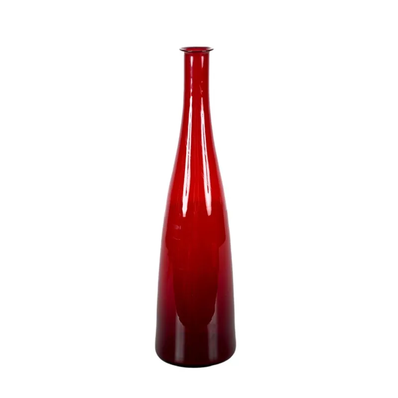 New Pamono Mid-Century Modern Smoked Ruby Red Blown Murano Glass Bottle, Italy, 1970s