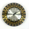 New Pamono Mid-Century Modern Sunburst Wall Clock in Brass Chrometron from Richter Electric, 1960s