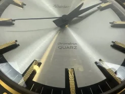 New Pamono Mid-Century Modern Sunburst Wall Clock in Brass Chrometron from Richter Electric, 1960s