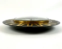 New Pamono Mid-Century Modern Sunburst Wall Clock in Brass Chrometron from Richter Electric, 1960s