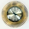 Pamono Mid-Century Modern Sunburst Wall Clock in Brass from Meister Anker, 1960s> Clocks