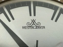 Pamono Mid-Century Modern Sunburst Wall Clock in Brass from Meister Anker, 1960s><noscript><img width=