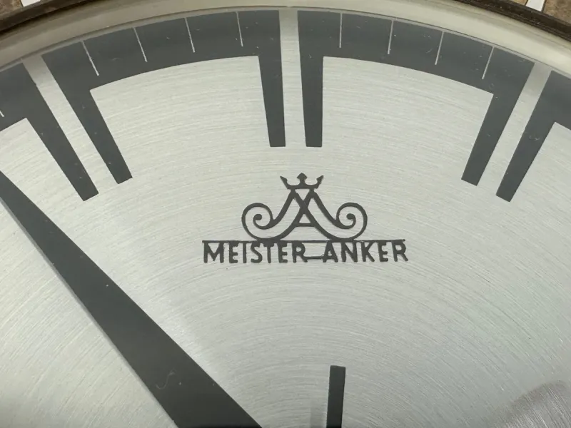 Pamono Mid-Century Modern Sunburst Wall Clock in Brass from Meister Anker, 1960s> Clocks