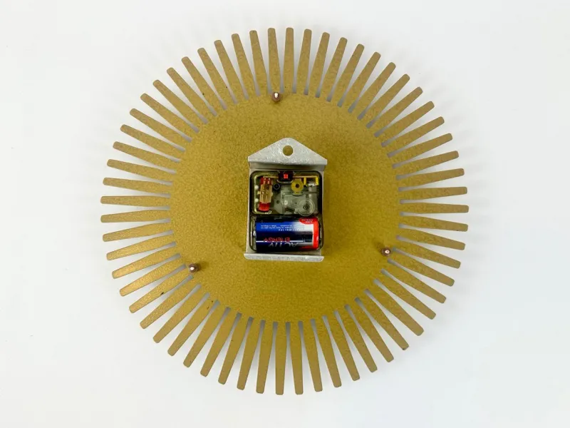 Pamono Mid-Century Modern Sunburst Wall Clock in Brass from Meister Anker, 1960s> Clocks