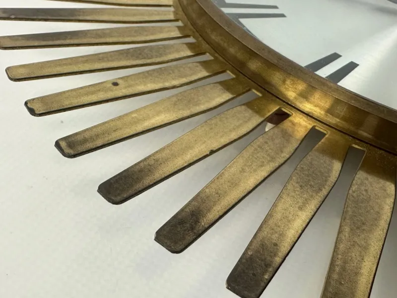 Pamono Mid-Century Modern Sunburst Wall Clock in Brass from Meister Anker, 1960s> Clocks