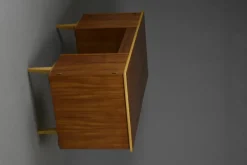 Pamono Mid-Century Modern Swedish Double-Sided Desk in Teak, 1960s><noscript><img width=