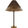 Pamono Mid-Century Modern Table Lamp in Brass and Rattan, 1960s> Table Lamps
