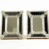 Pamono Mid-Century Modern Table Mirrors with Murano Glass Rosettes, 1950s, Set of 2> Mirrors