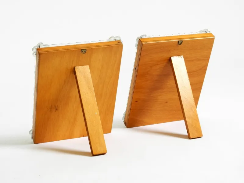 Pamono Mid-Century Modern Table Mirrors with Murano Glass Rosettes, 1950s, Set of 2> Mirrors