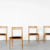 Pamono Mid-Century Modern Teak and Leatherette Dining Chairs, 1960s, Set of 4> Side Chairs & Dining Chairs