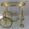Pamono Mid-Century Modern 2-Tier Brass and Glass Bar Cart in the style of Maison Baguès, 1950s> Serving Bar Carts & Trolleys