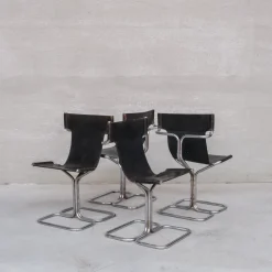 Pamono Mid-Century Modern Topos Dining Chairs by Gruppo Dam for Busnelli, 1970s, Set of 4> Side Chairs & Dining Chairs