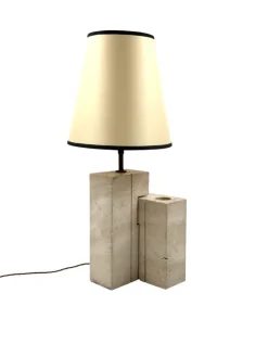 Pamono Mid-Century Modern Travertine Sculptural Table Lamp, Italy, 1960s> Table Lamps