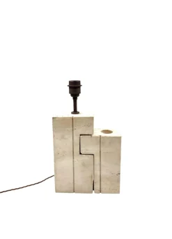 Pamono Mid-Century Modern Travertine Sculptural Table Lamp, Italy, 1960s><noscript><img width=