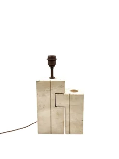 Pamono Mid-Century Modern Travertine Sculptural Table Lamp, Italy, 1960s><noscript><img width=