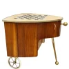 Pamono Mid-Century Modern Trolley in Teak Veneer and Brass, 1950s> Serving Bar Carts & Trolleys