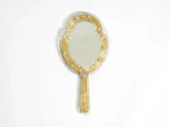 Pamono Mid-Century Modern Venetian Wall Mirror with Murano Glass Rosettes, 1950s> Mirrors