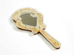 Online Pamono Mid-Century Modern Venetian Hand Mirror with Murano Glass Rosettes, 1950s