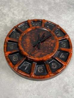 Pamono Mid-Century Modern Wall Clock by Tófej, 1970s> Clocks