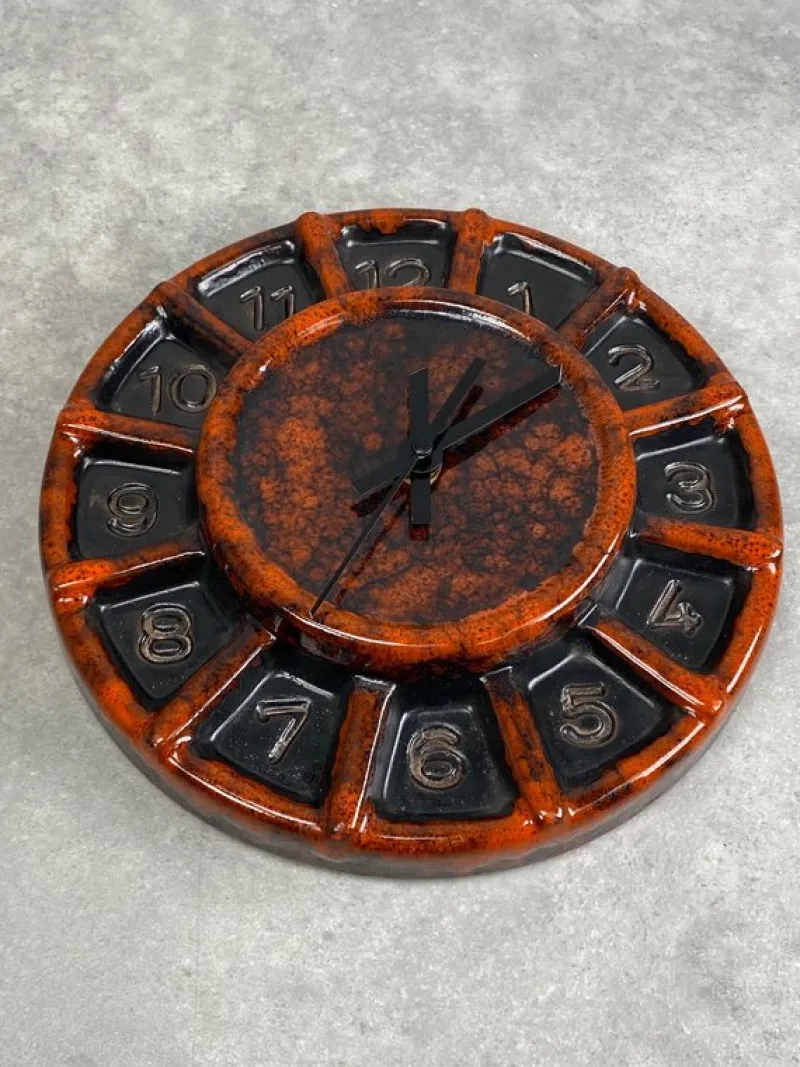 Pamono Mid-Century Modern Wall Clock by Tófej, 1970s> Clocks