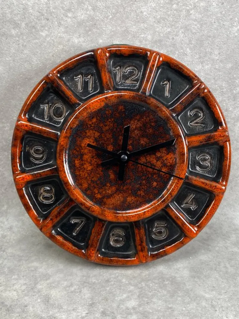 Pamono Mid-Century Modern Wall Clock by Tófej, 1970s> Clocks