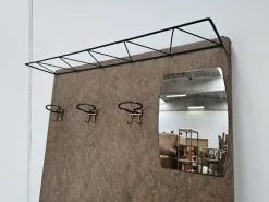 Best Pamono Mid-Century Modern Wall Coat Rack in Skai with Mirror, 1960