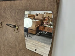Best Pamono Mid-Century Modern Wall Coat Rack in Skai with Mirror, 1960