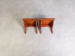 Pamono Midcentury Modern Wall Consoles in Teak, 1960, Set of 2><noscript><img width=