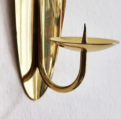 Best Pamono Mid-Century Modern Wall-Mounted Brass Candleholders from WMF, 1950s, Set of 2