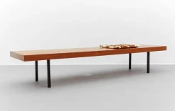 Outlet Pamono Mid-Century Modern Walnut Bench with Metal Feet, 1960s