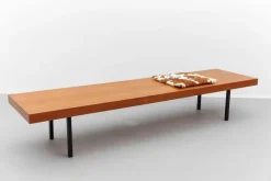 Outlet Pamono Mid-Century Modern Walnut Bench with Metal Feet, 1960s