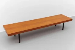 Outlet Pamono Mid-Century Modern Walnut Bench with Metal Feet, 1960s