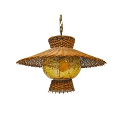 Pamono Mid-Century Modern Wicker Rattan Pendant Lamp, Germany, 1960s> Ceiling Lights
