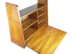 New Pamono Mid-Century Modern Wooden Drop Off Wall Secretary attributed to Marcel Gascoin, 1950s