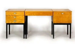 Pamono Mid-Century Modular Ash Desk with Mirror from Up Zavody, Czechoslovakia, 1970s> Dressing Tables