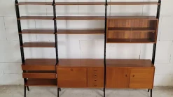 New Pamono Mid-Century Omnia Model Keralo Teak Standing Shelving System, 1960s