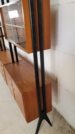 New Pamono Mid-Century Omnia Model Keralo Teak Standing Shelving System, 1960s