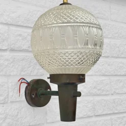 Hot Pamono Mid-Century Outdoor Facade Lamp in Copper and Glass, Sweden, 1960s