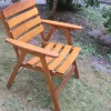 New Pamono Mid-Century Patinated Wood Folding Garden or Patio Elbow Chair, 1960s