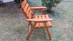 New Pamono Mid-Century Patinated Wood Folding Garden or Patio Elbow Chair, 1960s