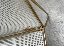 Clearance Pamono Mid-Century Perforated Metal Magazine Holder and Side Table, 1960s