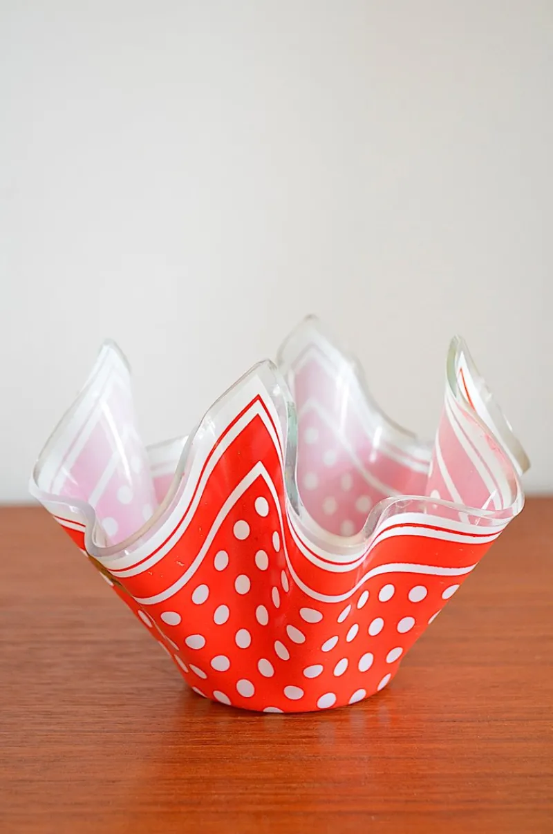 Best Pamono Mid-Century Petticoat Handkerchief Vase from Chance Glass, England, 1970s