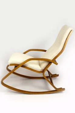 Pamono Mid-Century Plywood Rocking Chair by Ludvik Volak for Drevopodnik Holesov, 1960s><noscript><img width=