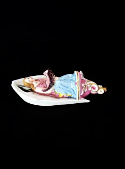 Outlet Pamono Mid-Century Polychrome Porcelain Biscuit Holy Water Font of Angel with Shell, 1950s