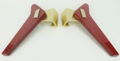 Clearance Pamono Mid-Century Push Door Handles in Red Bakelite and Aluminum, 1950s, Set of 2